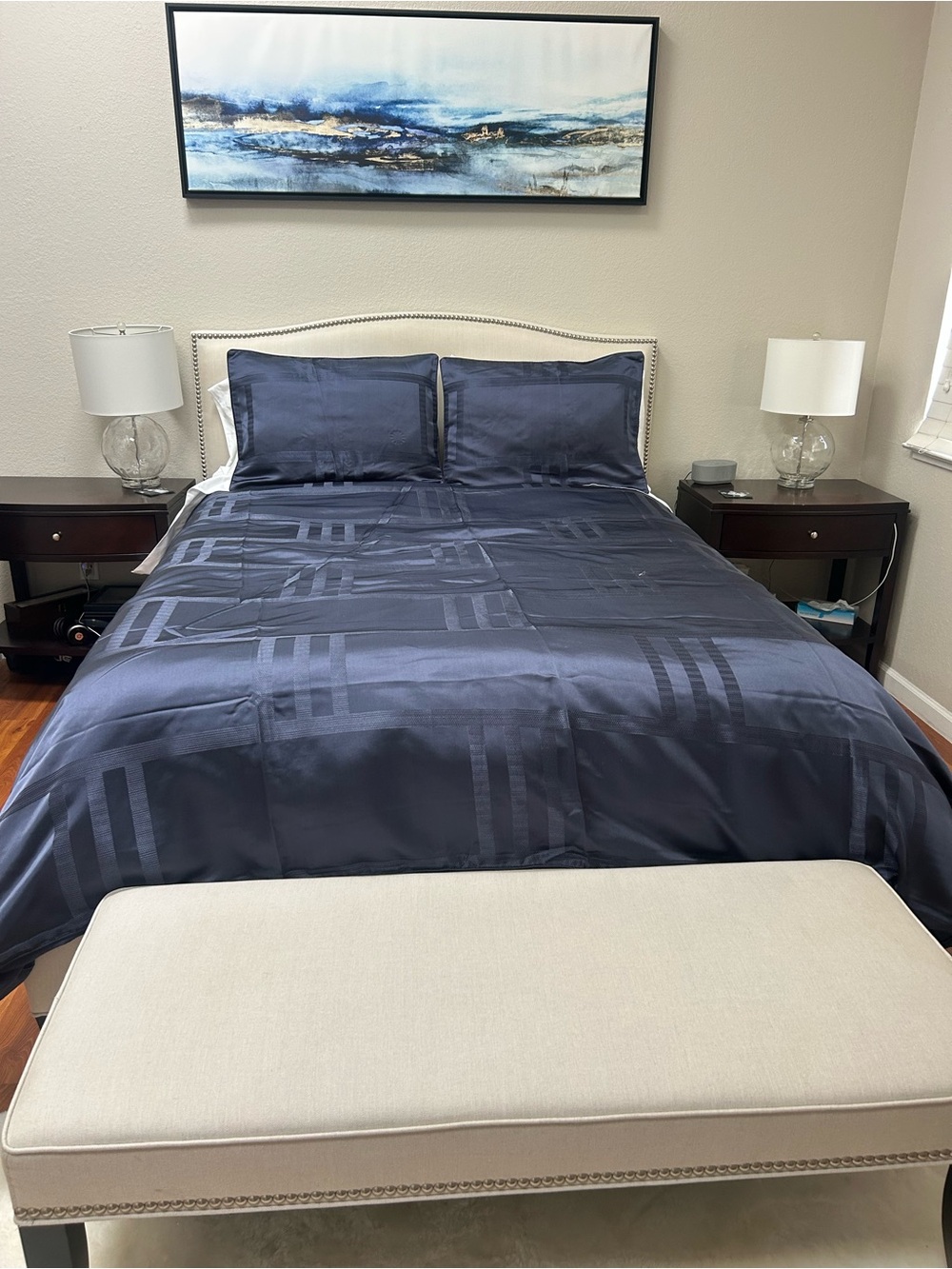 Hotel Collection Navy Geometric Duvet Cover Set